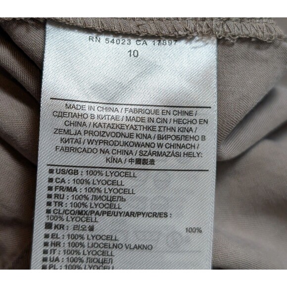 Banana Republic Size 10 Shirt Dress Snap Buttons Taupe Lyocell Utility Safari - Picture 6 of 8